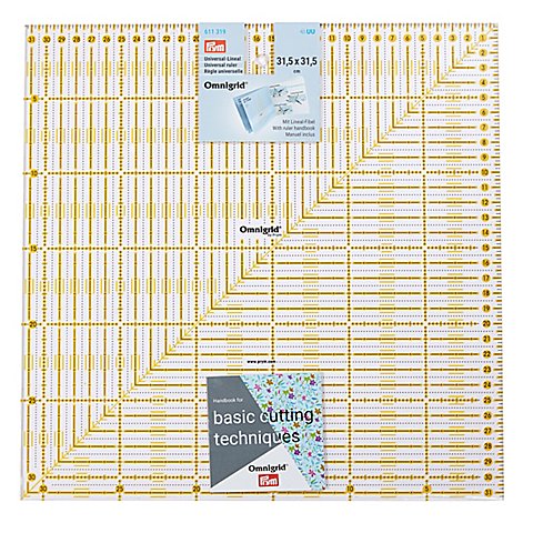 Prym Rollschneider-Lineal "Omnigrid", in cm-Einheit, Größe: 31,5 x 31,5 cm von Prym