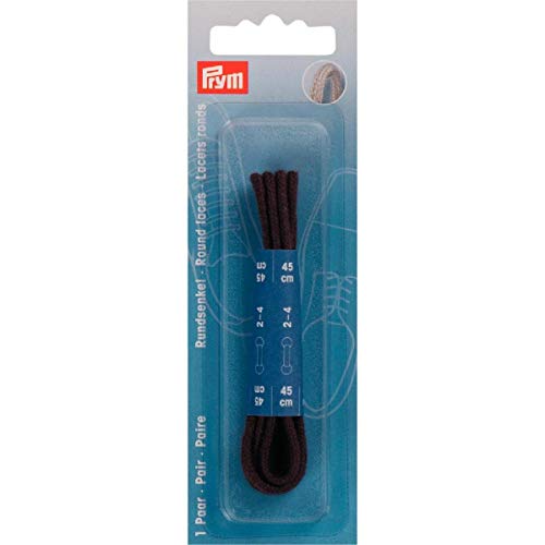 Prym Round Laces, Baumwolle, Brown, 150 cm x Ø 5 mm, braun, 2 Stück' von Prym