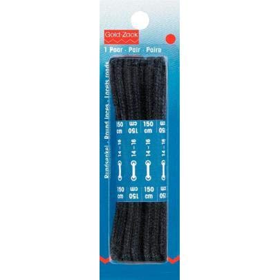 Prym Round Laces, Black, 150 cm x Ø 5 mm, schwarz, 2 Stück von Prym