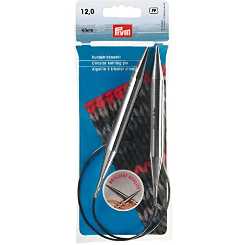 Prym Rundstricknadeln MS 60 cm 12,00 mm silberfarbig Rundstricknadel, Messing, 12 mm von Prym