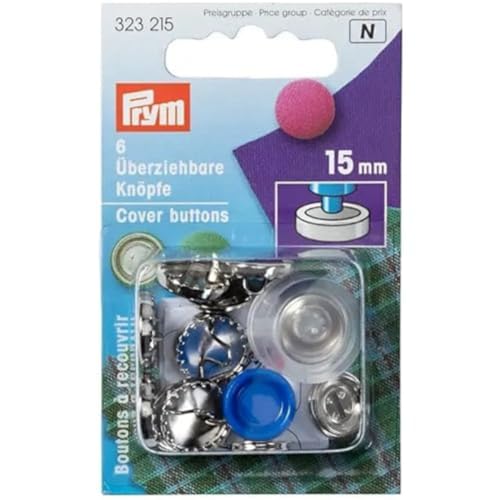 Prym Schaltfläche „Stoffbezug“, Metal, Gold, 15 mm Stärke, 6 von Prym