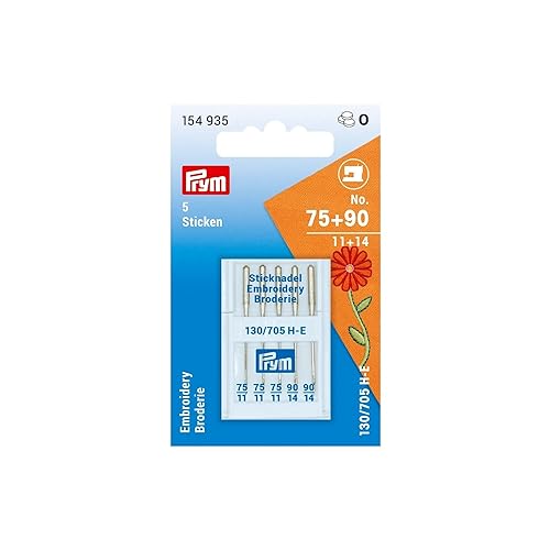 Prym 154935 Nähmaschinennadeln Sticken, No. 75 und 90 von Prym