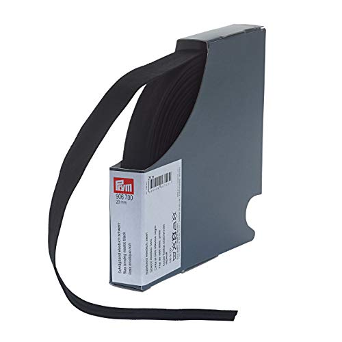 Prym Schrägband elastisch, 40/20mm, 25 m, schwarz, 100% CO, Falzung: 40/20 mm von Prym