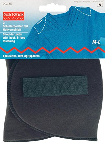 Prym schwarz 993817 Schulterpolster Halbmond Haftverschluß PA M-L, Polyester, 160 x 115 x 15 mm, 2 Stück, 2 von Prym