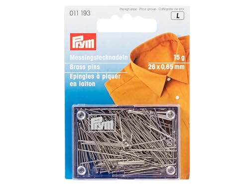 Prym Stecknadeln, 0,65 x 26mm, silberfarbig, 15g, Messing, 26 x 0,65mm von Prym