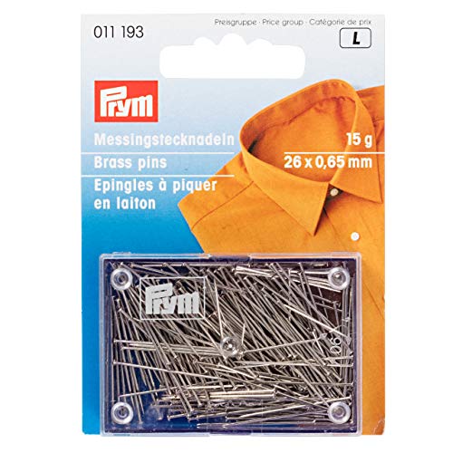 Prym Stecknadeln, 0,65 x 26mm, silberfarbig, 15g, Messing, 26 x 0,65mm von Prym