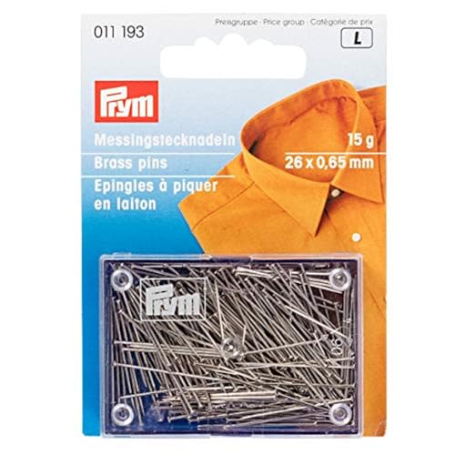 Prym Stecknadeln, 0,65 x 26mm, silberfarbig, 15g, Messing, 26 x 0,65mm von Prym