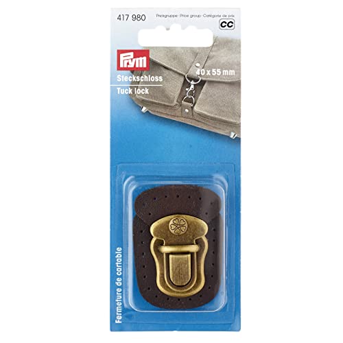 Prym 417980 Annähen braun Steckschloss, Metall/Lederimitat, Brown, 40x55 mm von Prym