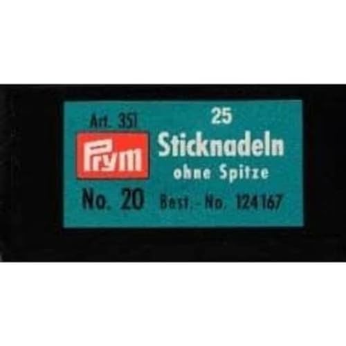 Prym Embroidery Needles, Legierter Stahl, Silber, No.20, 43 x 1 mm, 25 Stück von Prym