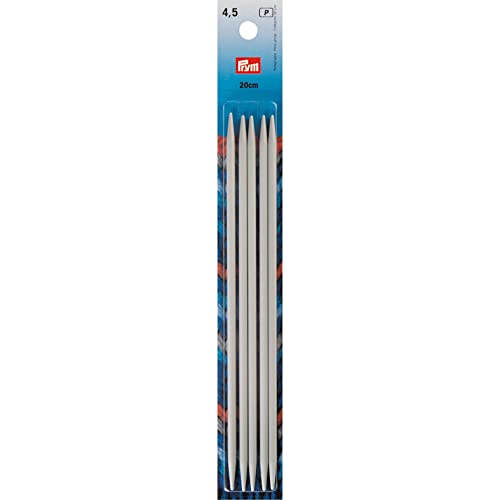 Prym Strumpfstricknadeln ALU 20 cm 4,50 mm grau Strumpfstricknadel, Aluminium, 4,5 mm von Prym