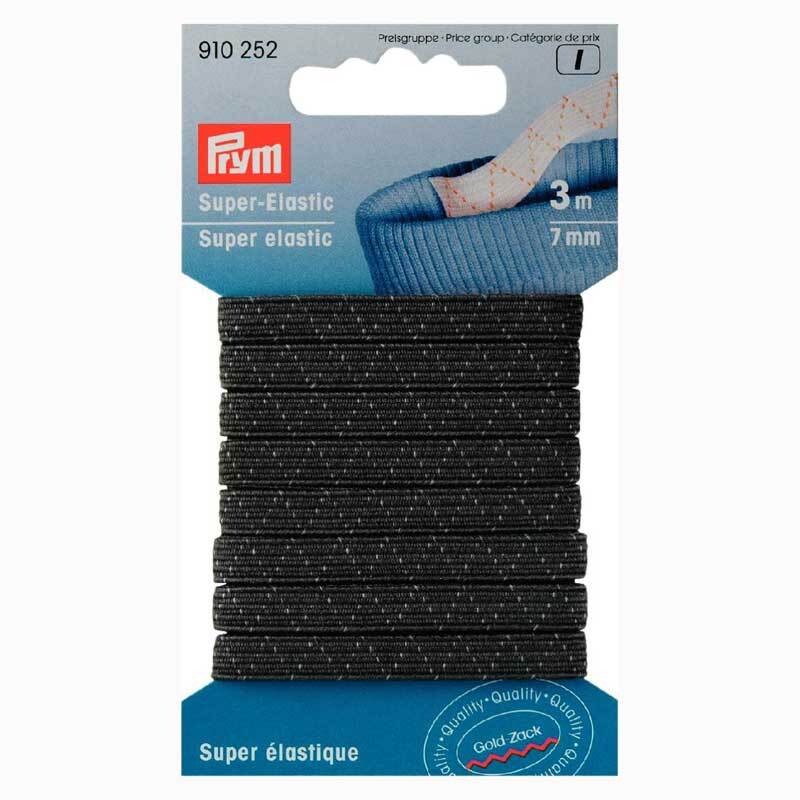 Super-Elastic Gummi schwarz 7mm 3m von Prym