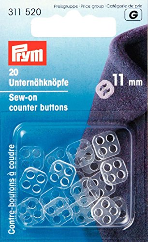 Prym Counter Buttons, Kunststoff, transparent, 11 mm, 20 Stück von Prym