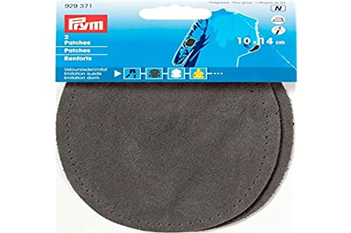 Prym 929371 Patches Velourslederimitat (bügeln) 10 x 14 cm mittelgrau, grau von Prym