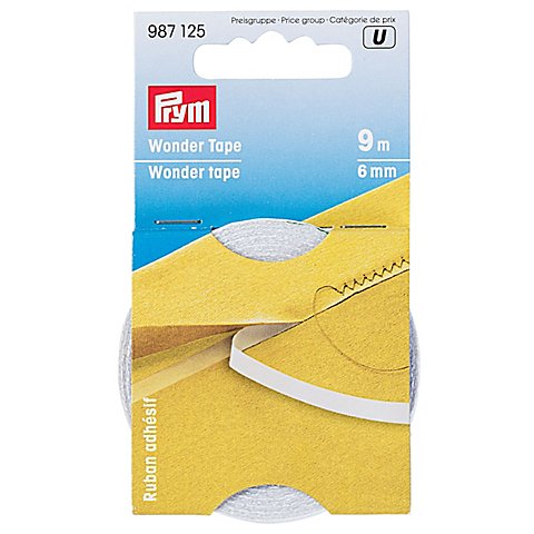 Prym Wonder Tape, selbstklebend, wasserlöslich, Breite: 6 mm, Länge: 9 m von Prym