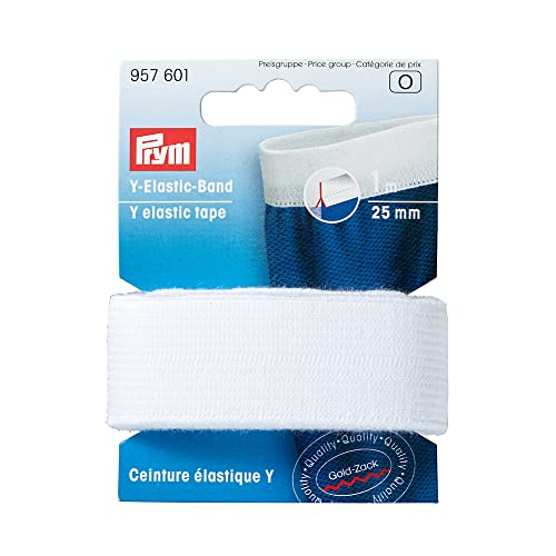 Prym weiß Y-Elastic-Band 25 mm, 79% CO 21% ED von Prym