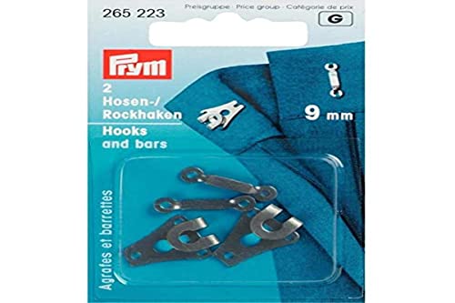 Prym schwarz 265223 Hosen/Rockhaken und Stege ST 9 mm, Plastic, Maulbreite, 2 von Prym