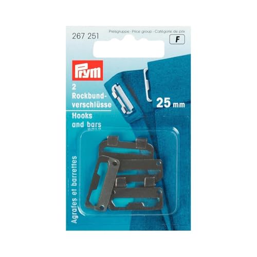 Prym schwarz 267251 Rockbundverschlüsse ST 25 mm, Stainless Steel, 25mm, 22 von Prym