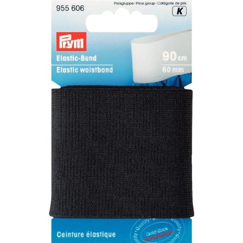 Prym schwarz 955606 Elastic-Bund 60 mm, Polyester: 70%, 90 cm von Prym