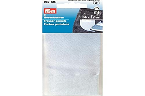 Prym weiß 967135 Hosentaschen halb CO (bügeln) 14 x 17 cm, Baumwolle, 2 Stück, 2 von Prym