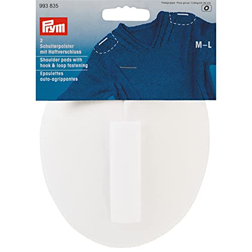 Prym weiß 993835 Schulterpolster Raglan Haftverschluß PA M-L, Polyester, 115 x 150 x 11 mm, 2 Stück von Prym