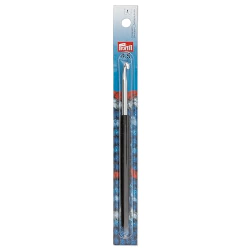 Wollhäkelnadel Prym Soft-Griff Aluminium silberfarben Länge 14 cm Stärke 4,5 mm von Prym