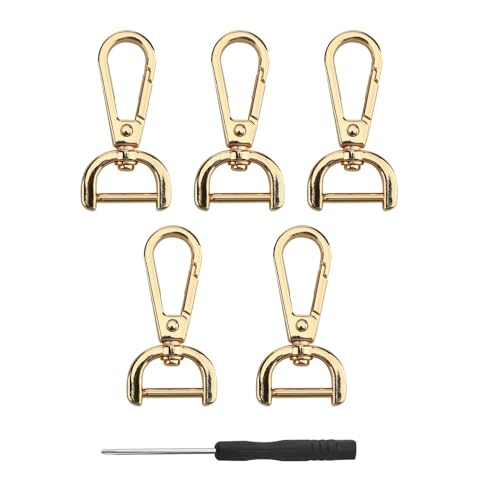 D-Ringe für Taschen mit Drehhaken und Karabinerverschluss, Metall-Sprengringe für Lederhandtaschen, Crossbody, Geldbörse, DIY-Zubehör, 1 kleiner Schraubendreher für einfachen abnehmbaren Ersatz, 5 D-Ringe für Taschen mit Drehhaken und Karabinerverschluss, Metall-Sprengringe für Lederhandtaschen, Crossbody, Geldbörse, DIY-Zubehör, 1 kleiner Schraubendreher für einfachen abnehmbaren Ersatz, 5 von Pryon