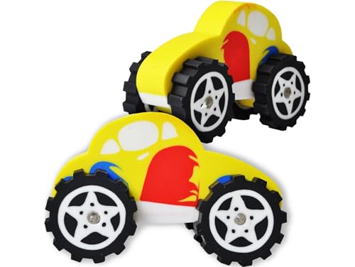 PrzydaSie Radiergummi Rennsportwagen Modell Spielzeug Spielzeug Gastgeschenk Geschenke Auto-Form Gummiradiergummi- 3D Kleines Auto entfernbare Karikatur-Briefpapier-Schule Büro-Radiergummi Farbe Gelb von Przydasie