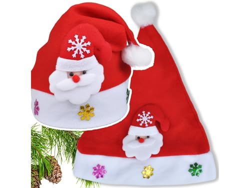 Przydasie Weihnachtsmannmütze – Festliche Mütze mit Weihnachtsmann-Design – Fleece – 24 x 30 cm – Unisex – Perfekt für Nikolaus und Weihnachten von Przydasie