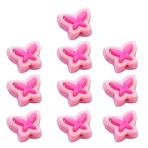 10 Stück Schmetterlings-Perlen zur Herstellung von Freundschaftsketten, Acryl-Perlen-Set, Schmuckzubehör für Frauen, Acryl-Perlen-Set von Psdndeww