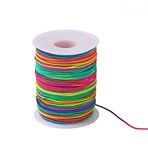 100 Meter Regenbogenfarbene, elastische Schnur, 1 mm, elastisches Seil, elastisches Seil, Handwerk, geflochtene Perlen, handgefertigter Schmuck von Psdndeww