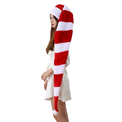 130 cm lange Weihnachtsmütze, gestreifte Weihnachtsmütze für Party, Verkleidung, Neujahr, Festtage, Weihnachtsfeier von Psdndeww