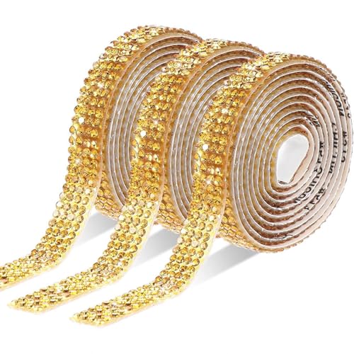 3 Rollen Glitzerndes Strass-Band, 3 Yards, Rolle Strass-Klebeband für Hochzeitstortendekoration von Psdndeww