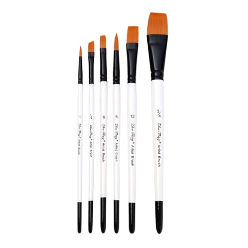 6Pcs Aquarell Pinsel Nylon Pinsel Für Künstler Anfänger Acryl Öl Aquarell Gouache Malerei Gesicht Körper Kunst von Psdndeww