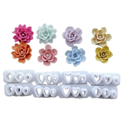 8 Stück 3D-Blumen-Ton-Ohrringe Cutter Blume Ton Cutter Dekorative Formen Keramik Werkzeug für die Herstellung von Ohrringen Schmuck von Psdndeww