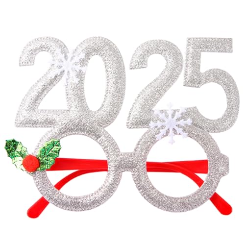 Psdndeww 2025 Weihnachtsbrillenrahmen 2025 Neujahr Party Brille Weihnachten Brille Glitzer Brille für Kinder Erwachsene Weihnachten von Psdndeww