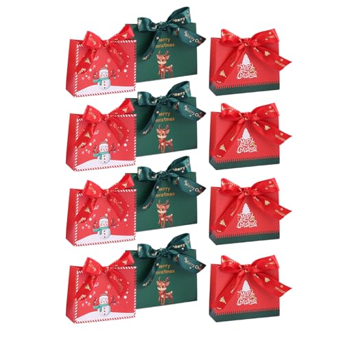 Psdndeww Set Mit 12 Weihnachtlichen Papiertüten Mit Weihnachtskollektion Weihnachtliche Papierhandtaschen Für Geschenke Und Waren von Psdndeww