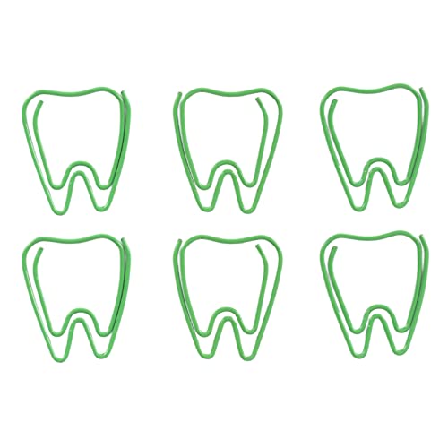 100 Stück Büroklammern Design mit Grünen Zähnen Rutschfest Niedliche Büroklammern für Papierkram Büro Schule von Pssopp