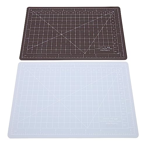 2 Stück A5-Schneidematten-Schneidebrett, Selbstheilende Schneidematte, A5 Selbstheilende PVC-Bunte-Schneidematte für Bastel-, Stoff-, Quilt-, Näh-, Scrapbooking-Projekte von Pssopp