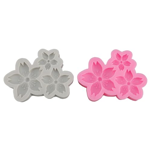 2pcs Pfirsichblütenformabletts, Nicht -Stick -Schokoladenkuchen -Dekoration Blumenschale Werkzeug für Süßigkeiten Gumdrop Making Crafting von Pssopp