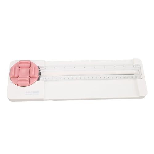 Papierschneider, Tragbarer Papierschneider, 4-in-1-Papierschneider, Scrapbooking-Werkzeug, Papierschneider, Guillotine mit 45 Bis 90 Grad Winkelmessung (PINK) von Pssopp