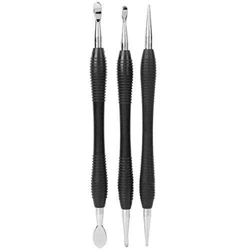 3Pcs Lederpresse Rub Tool Carving Druckwerkzeug Modellierlöffel Carving Tools Leder Craft Spoon Stylus Tool Set von Pssopp