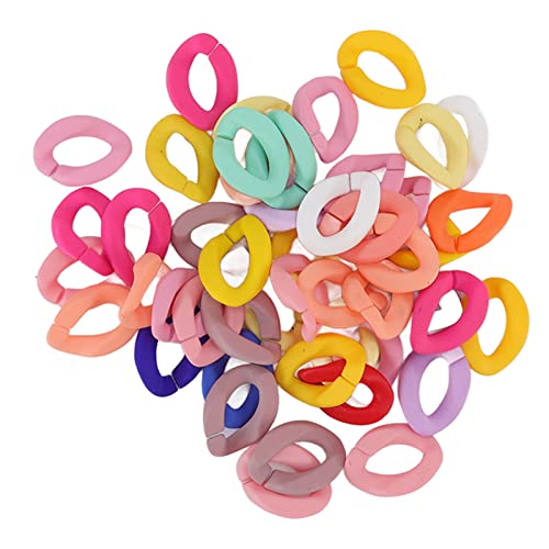 Pssopp 50 Stück Link C Clips Bunte Acryl Kleine Kabelketten Verbindungsringe C Clips Haken für Lanyard Ketten Schmuckherstellung(Solide gemischte Farbe) von Pssopp