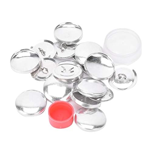 Pssopp Cover Round Button Base Cover Buttons Kit Stoffbeutel Cover Buttons Kit Round Button Self Cover Buttons mit flachen Rücken DIY Handmade Crafts(25MM) von Pssopp