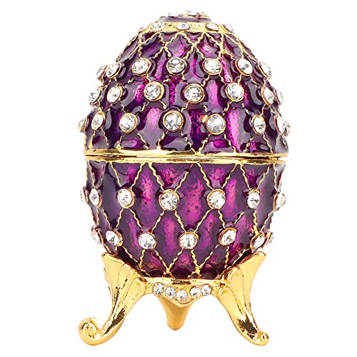 Pssopp Emaillierte Osterei Schmuck Faberge Eier Ei Diamant Osterei handgemalte emaillierte Faberge Ei Schmuckschatulle für Ring Halskette Schmuckschachtel Dekoration von Pssopp