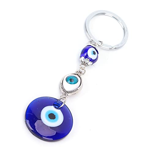 Pssopp Evil Eye Schmuck Tasche Schlüsselanhänger, Legierung Glasperlen Evil Eye Hängender Schmuck Schlüsselanhänger für Glücksschutz Schmuckzubehör, 4,7 X 1,2 Zoll von Pssopp