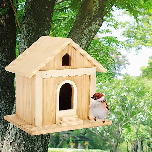 Vogelhäuschen, Vogelhaus aus Holz, DIY Hand Rasthaus, Unkraut, Vogel, Papageien, Vogelnistkasten im Freien, Garten für Garten, Heimdekoration, Fenster im Freien von Pssopp