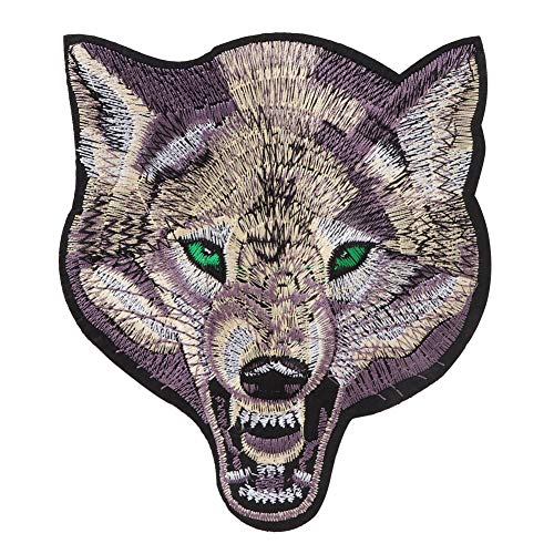 Wolf Patch gestickte Armbänder Abzeichen Patch Wolf Kopf DIY Biker Jacke Weste Applikation für Stoff Nähen Patching dekorative Stück von Fdit