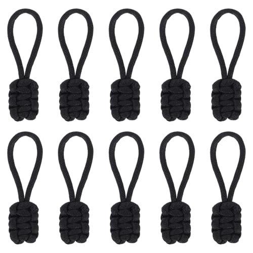 10 Stück Universal-Nylon-Reißverschluss-Reparatur-Set Reisverschlußzipper Reißverschluss-Griff Rutschfest Zipper Tag Ersatz-Reißverschluss-Verlängerung für Koffer Rucksäcke von Psyqtsuary