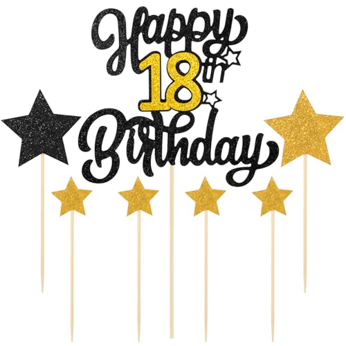 18 Geburtstag Tortendeko Happy 18 Birthday Cake Topper Tortendeko 18 Geburtstag Mädchen Junge 18 Alles Gute Geburtstag Cake Topper 18 Geburtstag Deko für Mädchen Junge 18 Geburtstag Party Dekoration von Psyqtsuary