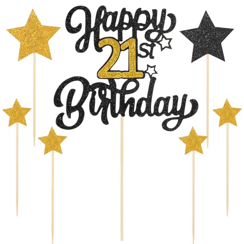 21 Geburtstag Tortendeko Happy 21 Birthday Cake Topper Tortendeko 21 Geburtstag Mädchen Junge 21 Alles Gute Geburtstag Cake Topper 21 Geburtstag Deko für Mädchen Junge 21 Geburtstag Party Dekoration von Psyqtsuary